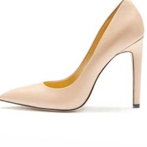 Theory Nude Paloma Leather Pumps